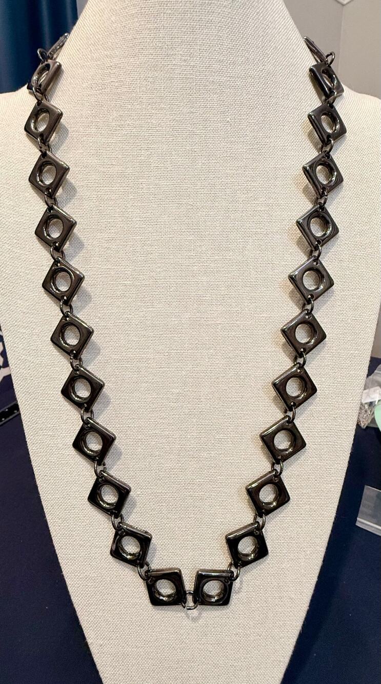 Copied - Vintage Silver Tone Rhinestone Tassel Pendant Long Necklace 31”